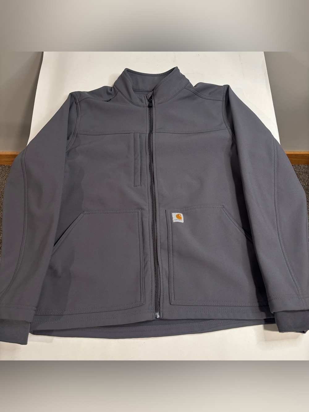 Carhartt Jacket Mens Medium Gray Bonded Rugged Flex Fleece Scrub C80023